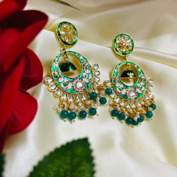 Green Jaipuri Earrings